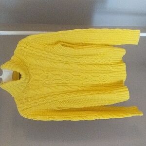 Ralph Lauren yellow cable net turtleneck sweater